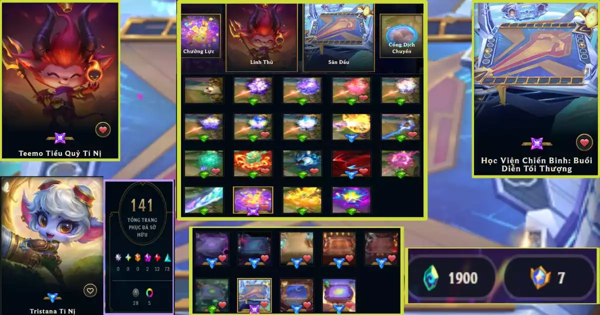 PET TEEMO TIỂU QUỶ + SÀN HỌC VIỆN + ITEM KHÁC ĐẸP